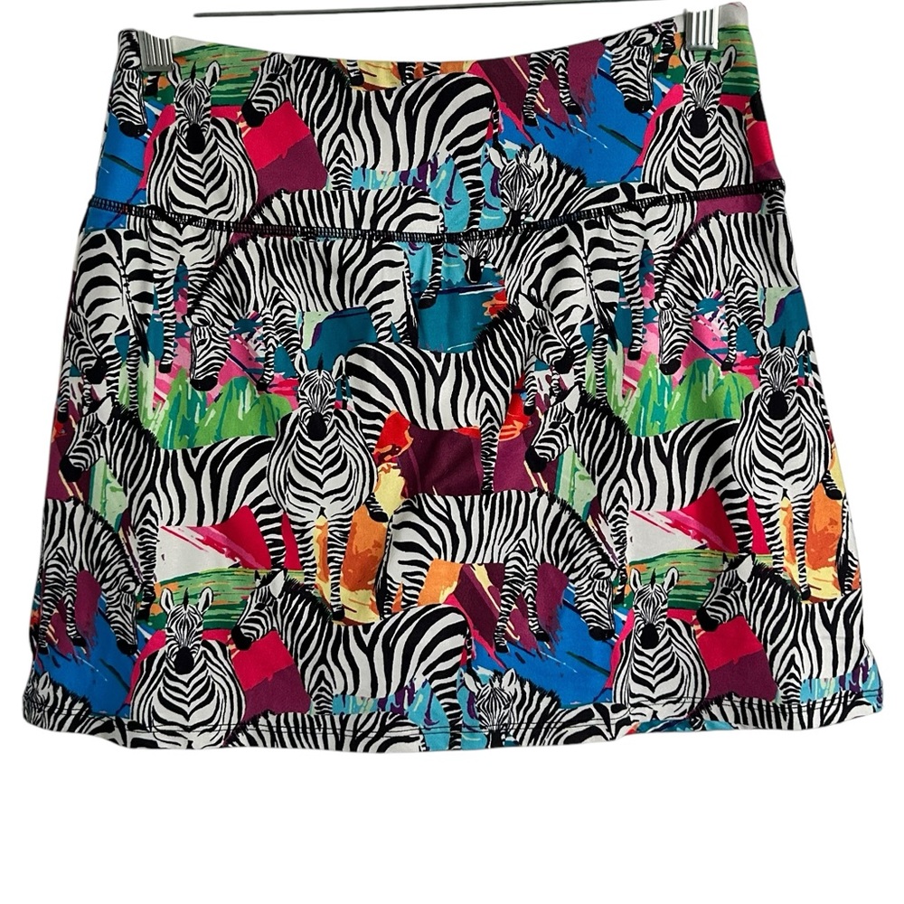 Fulbelle Skort Womens Large Multicolor Pull On‎ Zebra funky fabulous Size: Small